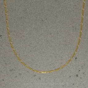 1.28mm Concave Figaro, 18" Chain Necklace, 14k yellow gold