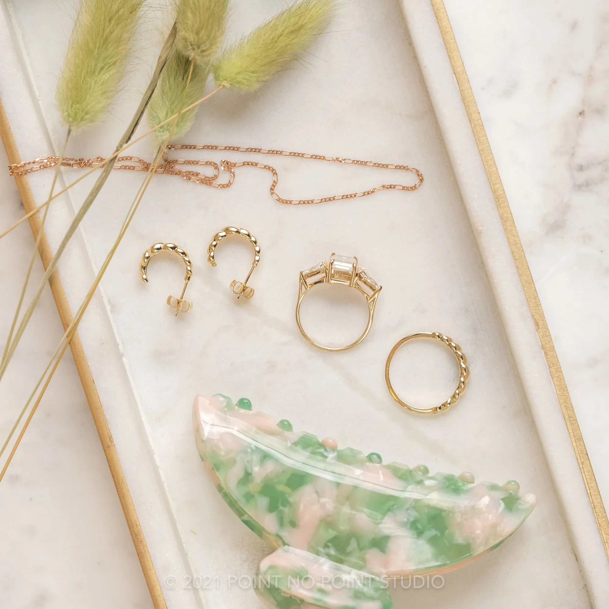 1.28mm Concave Figaro, 20" Chain Necklace, 14k rose gold