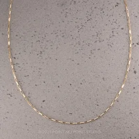 1.2mm Elongated Box, 18" Chain Necklace, 14k Yellow Gold
