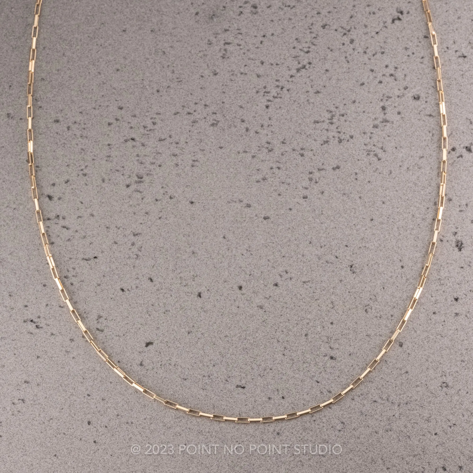 1.2mm Elongated Box, 18" Chain Necklace, 14k Yellow Gold