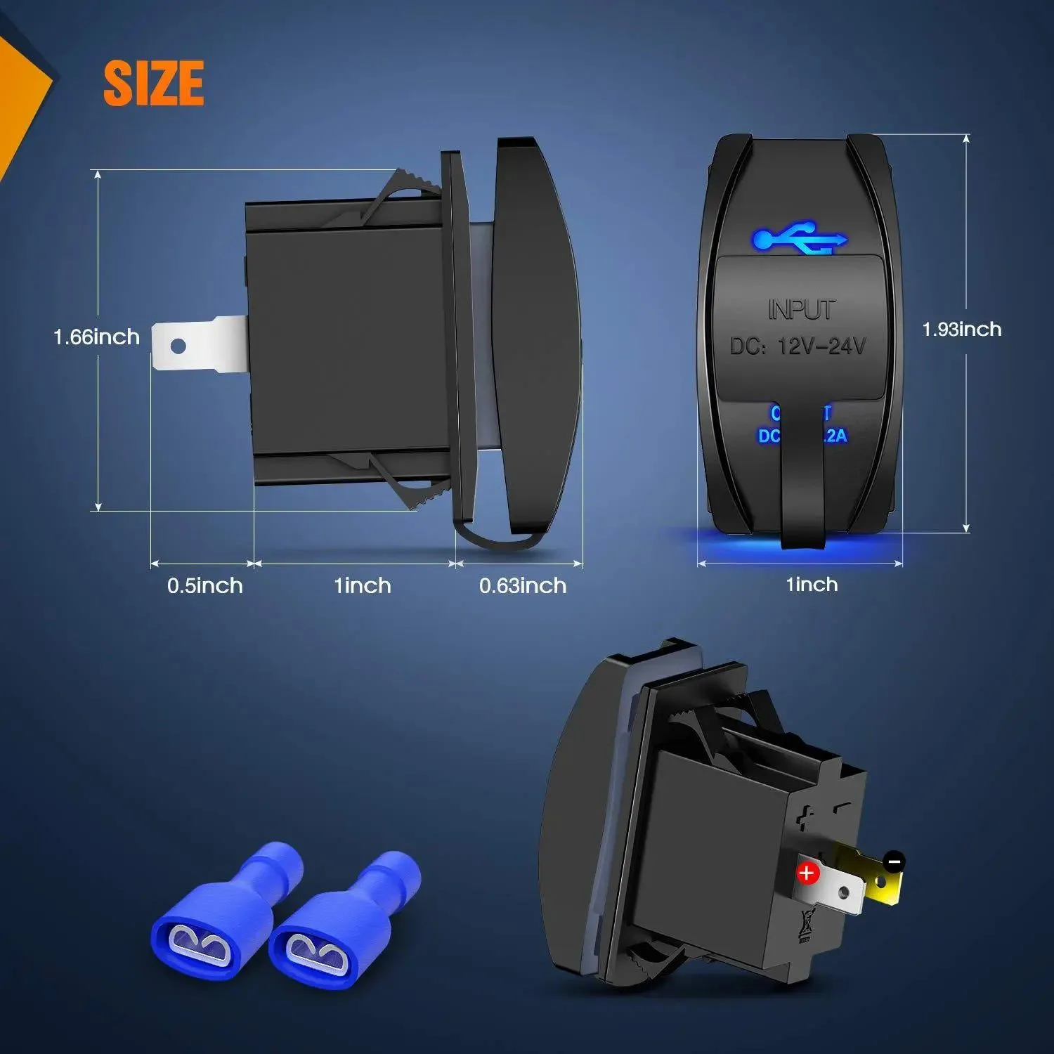 5V 4.2A Rocker Switch Style Dual USB Charger
