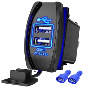 5V 4.2A Rocker Switch Style Dual USB Charger