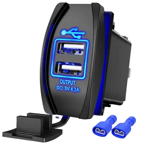 5V 4.2A Rocker Switch Style Dual USB Charger
