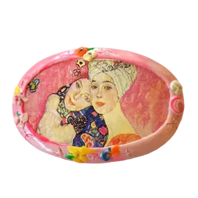 Alice Gamse Handmade Art Pin - After Klimt Painting