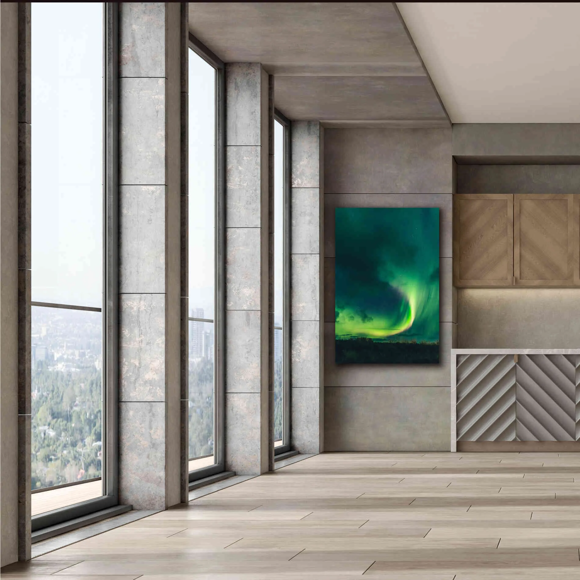 'Amazing Northern Lights Green' by Epic Portfolio, Giclee Canvas Wall Art