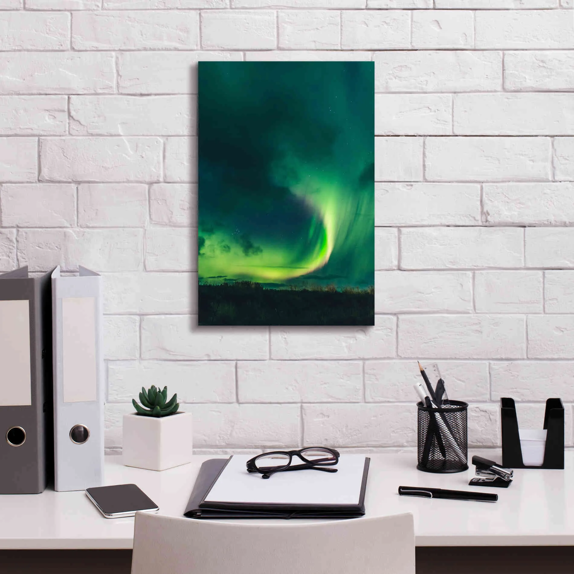 'Amazing Northern Lights Green' by Epic Portfolio, Giclee Canvas Wall Art