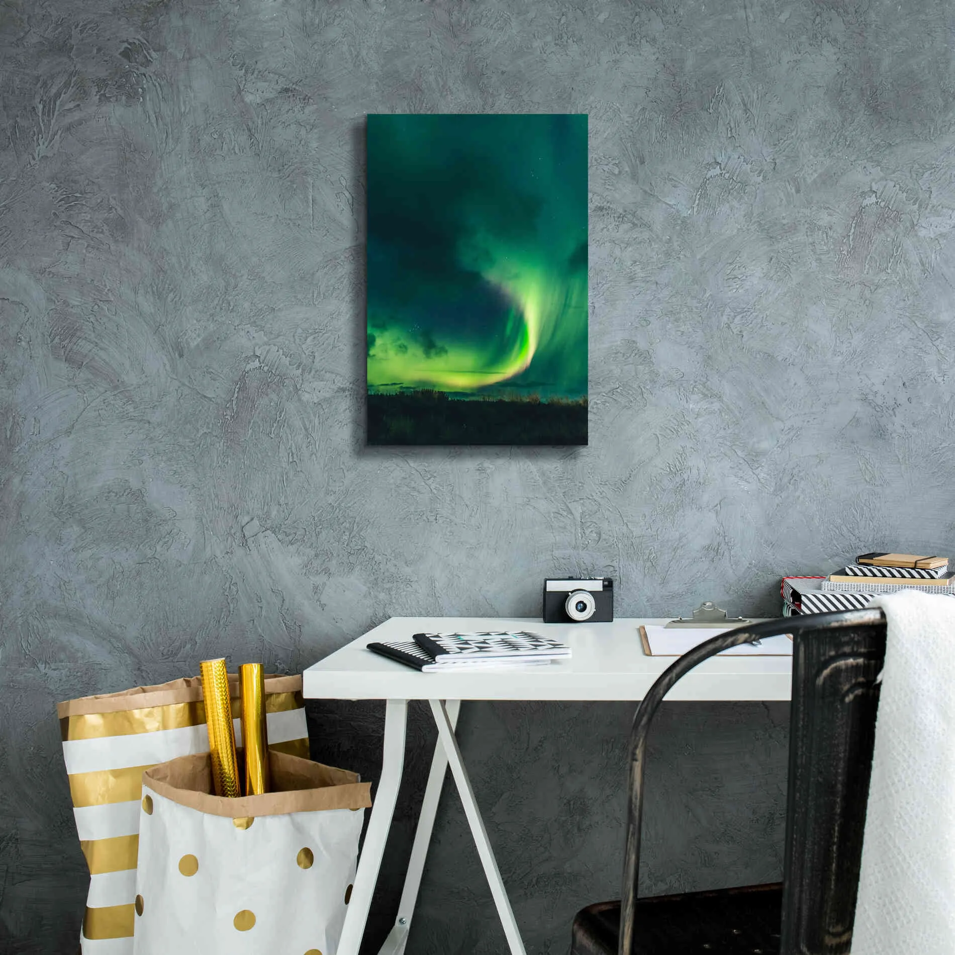 'Amazing Northern Lights Green' by Epic Portfolio, Giclee Canvas Wall Art