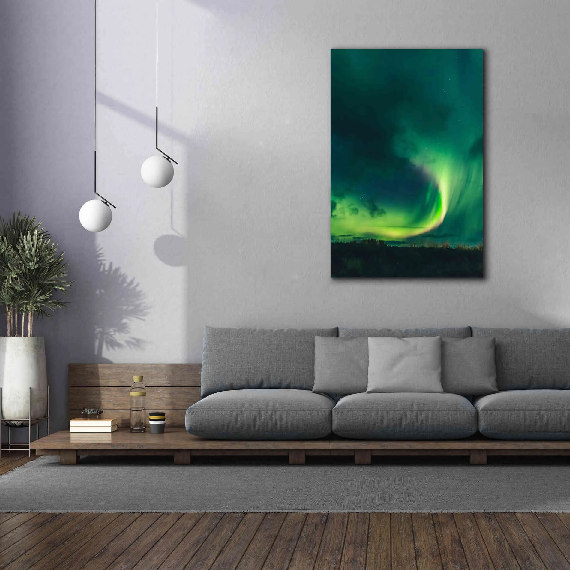 'Amazing Northern Lights Green' by Epic Portfolio, Giclee Canvas Wall Art