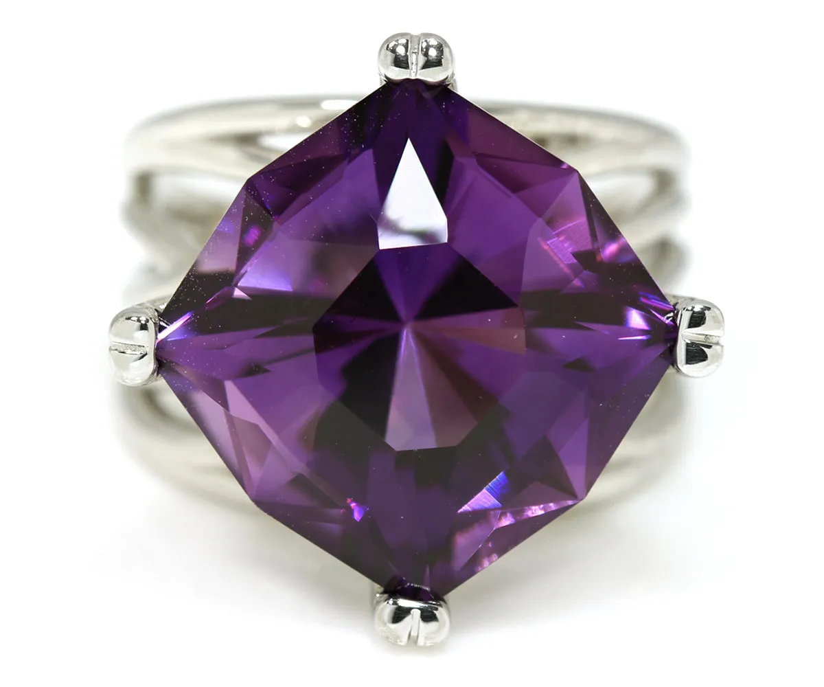 Amethyst Statement Wide Weave Ring