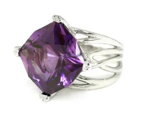 Amethyst Statement Wide Weave Ring