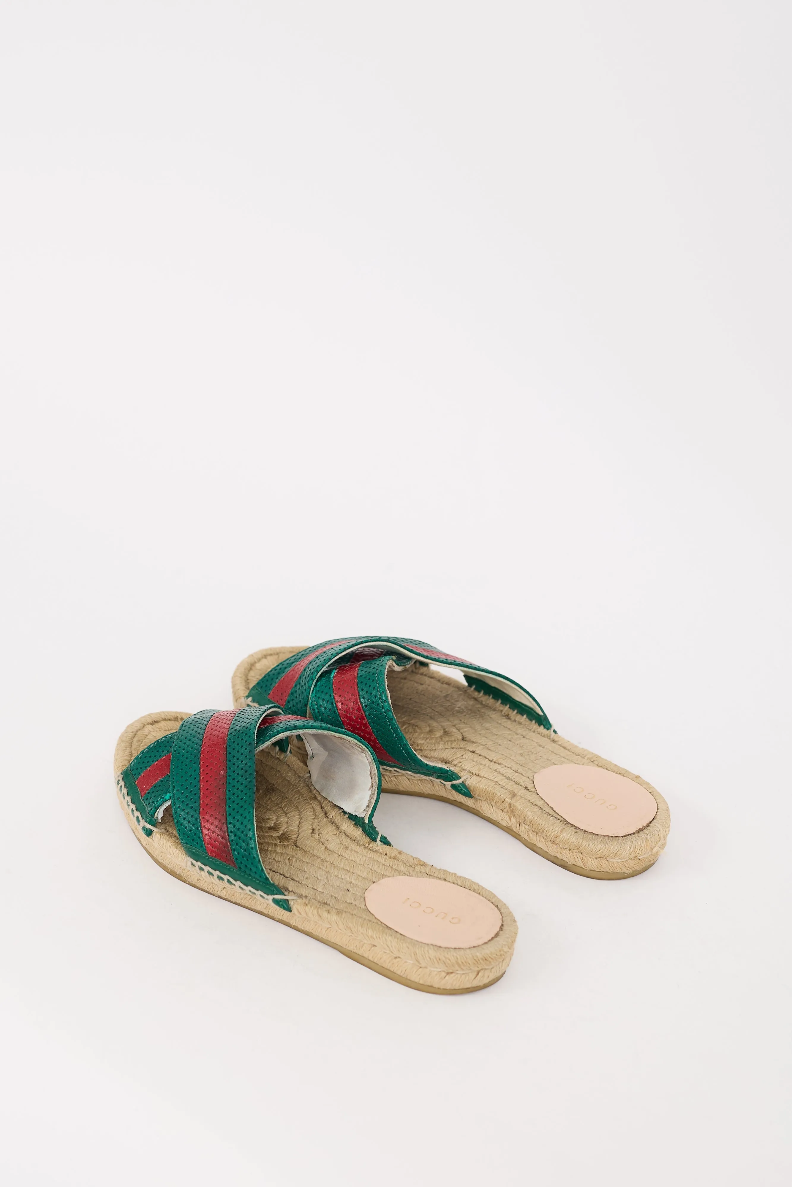 Beige & Multi Signature Web Espadrille Slide