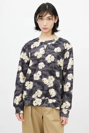 Black & Cream Graffiti Floral Sweatshirt