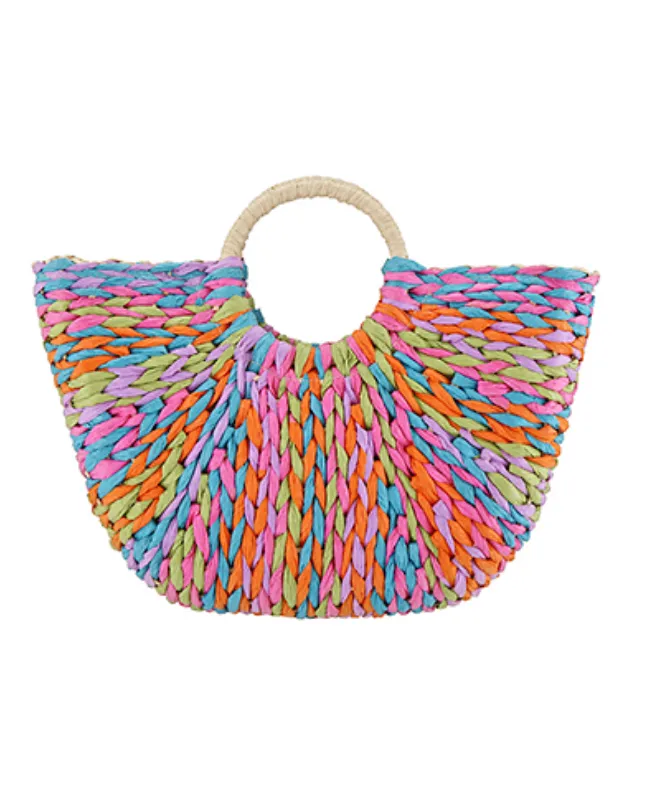 Colorful Raffia Woven Bag