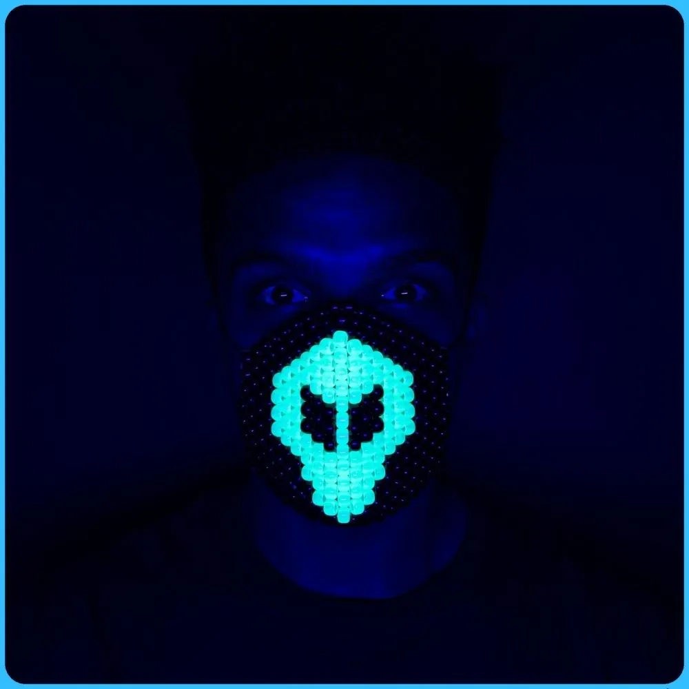 Glow-In-The-Dark Alien Surgical Kandi Mask