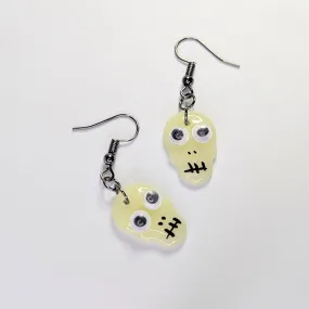 Glow in the Dark Googly Skull Earrings
