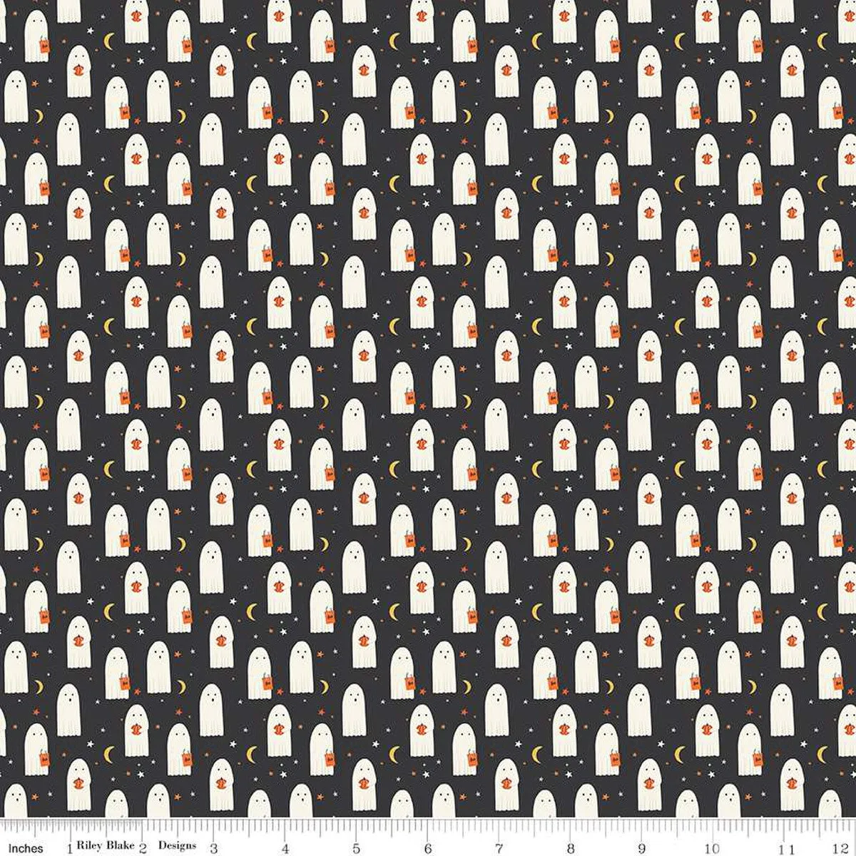 Hey Bootiful Glow in the Dark Ghosts Fabric