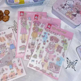 Kawaii manga character style stickers