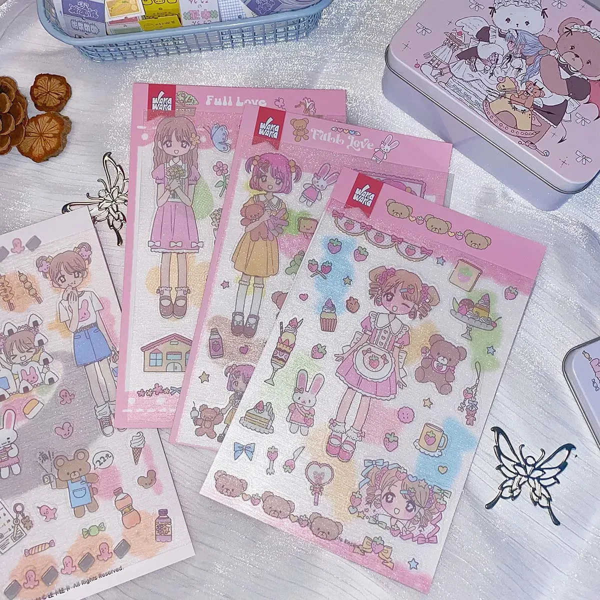 Kawaii manga character style stickers