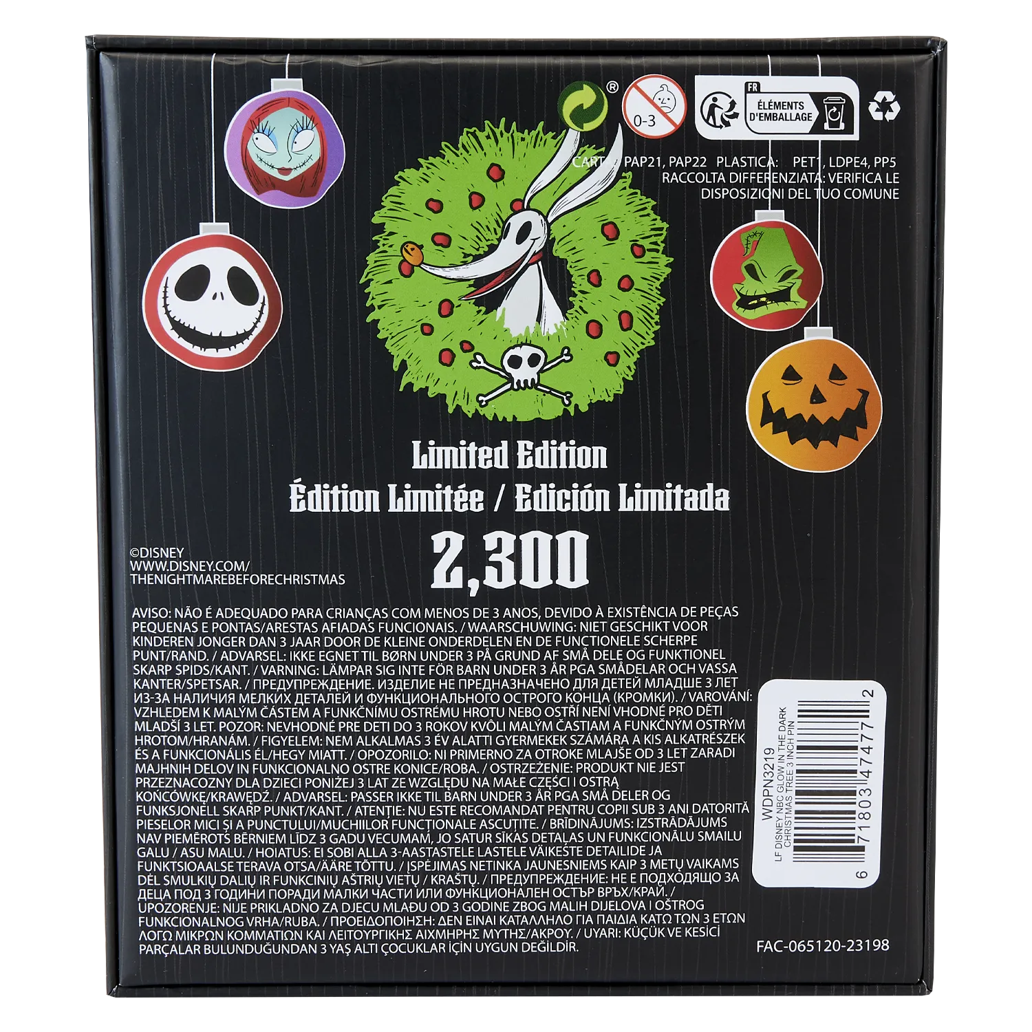 Loungefly x Disney NBC Glow In The Dark Christmas Tree 3" Pin