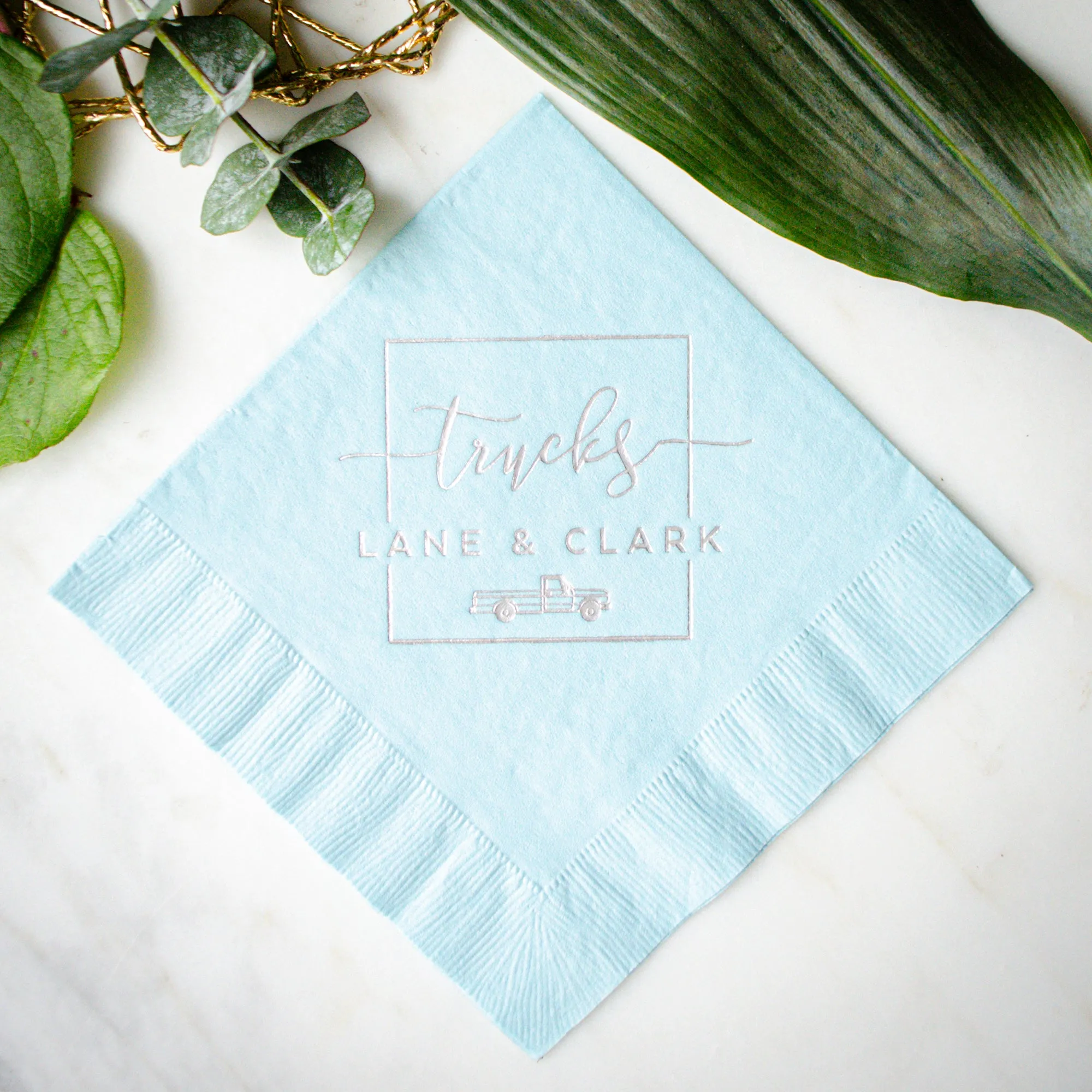 Modern Square Monogram Wedding Napkins
