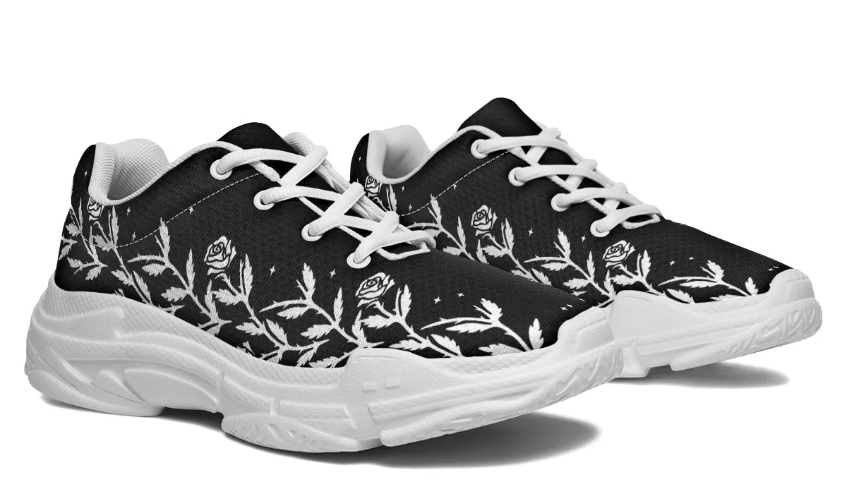 Rosy Night Chunky Sneakers - Light Breathable and Comfortable Sports Shoes with Platform Soles
