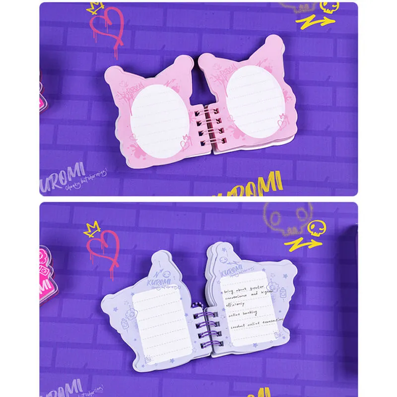 Sanrio Graffiti Series Kuromi Die-Cut Mini Binder Notepad