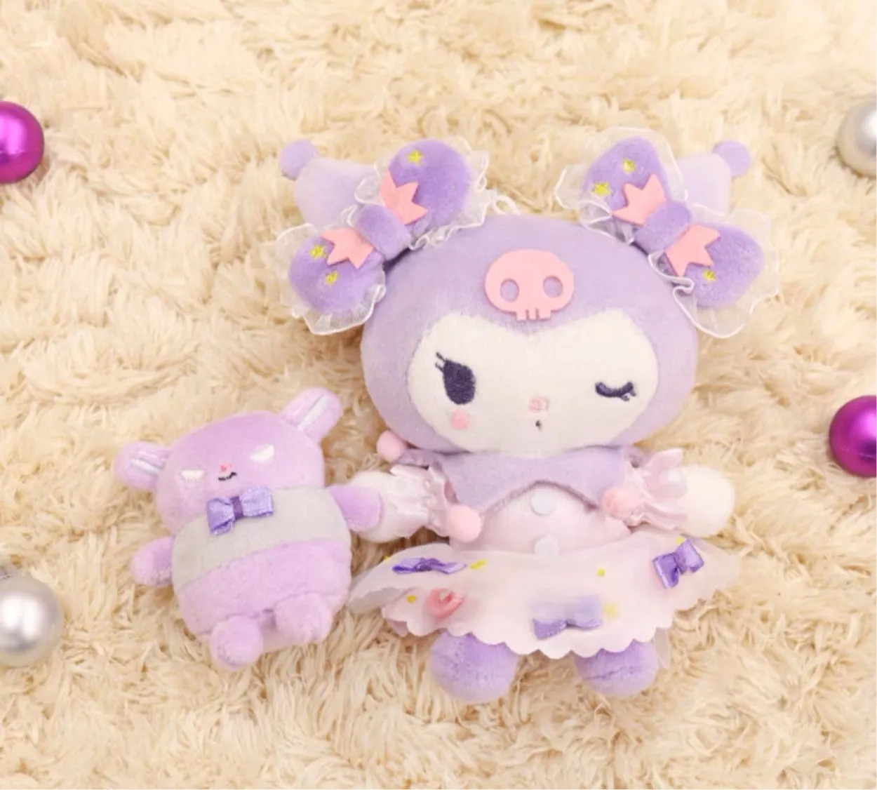 Sanrio My Melody holding My Sweet Piano Lolita Style / Kuromi Holding Baku Lolita Style Mascot  11cm Japan