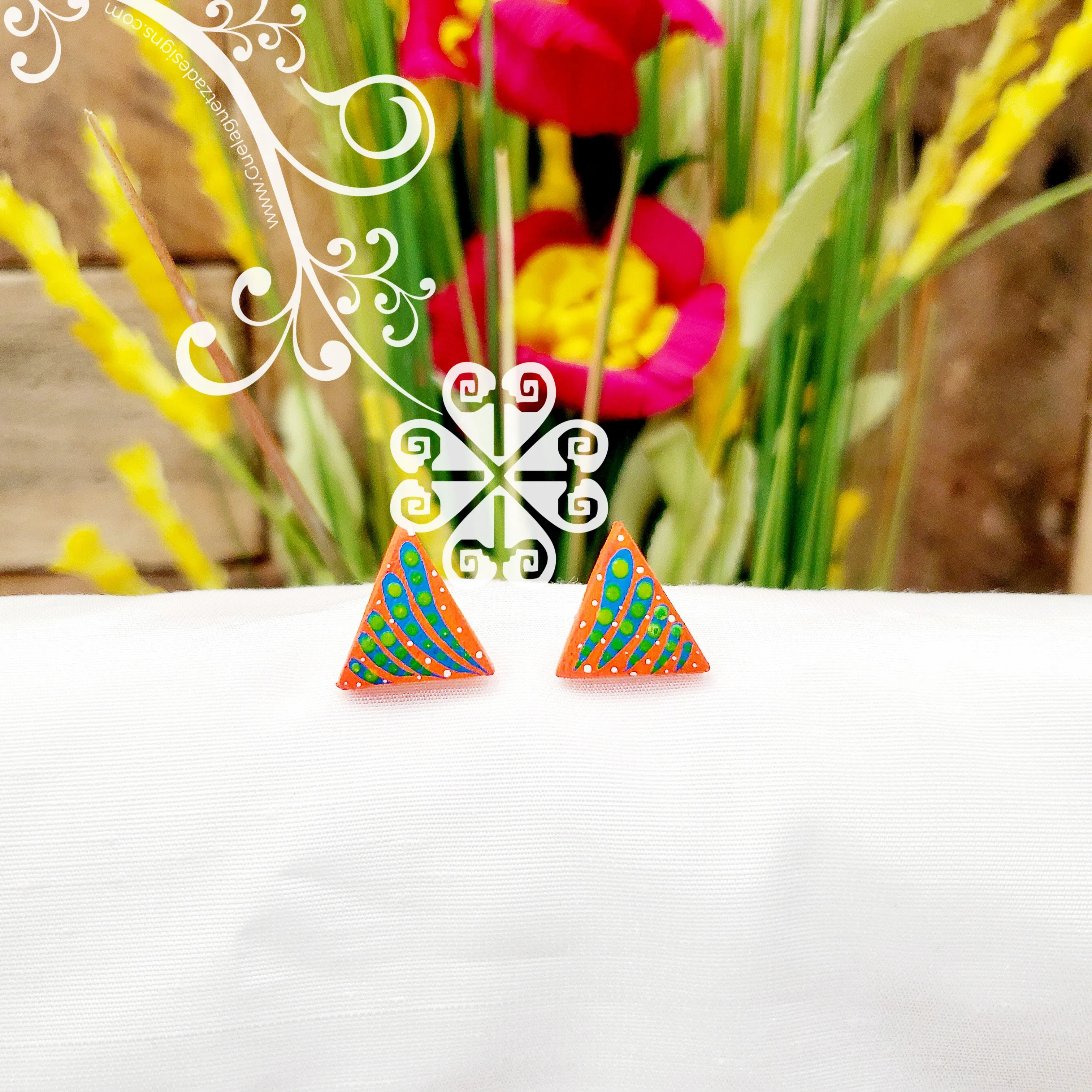 Triangles - Hand Painted Studs